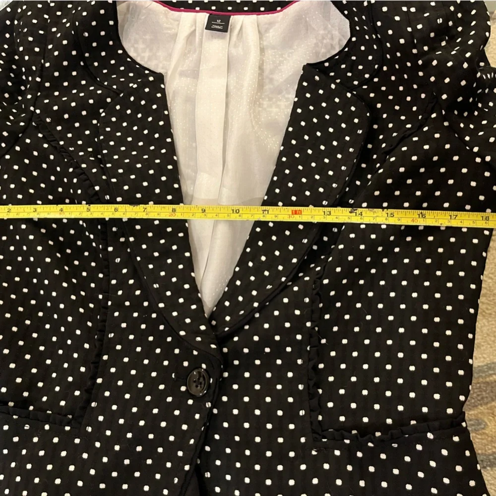 Black Polka Dot Women's Blazer - Picture 3 of 6
